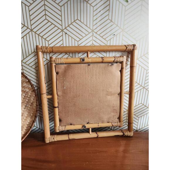 Vintage Bamboo Framed Wall Mirror 17" - Picture 5 of 5